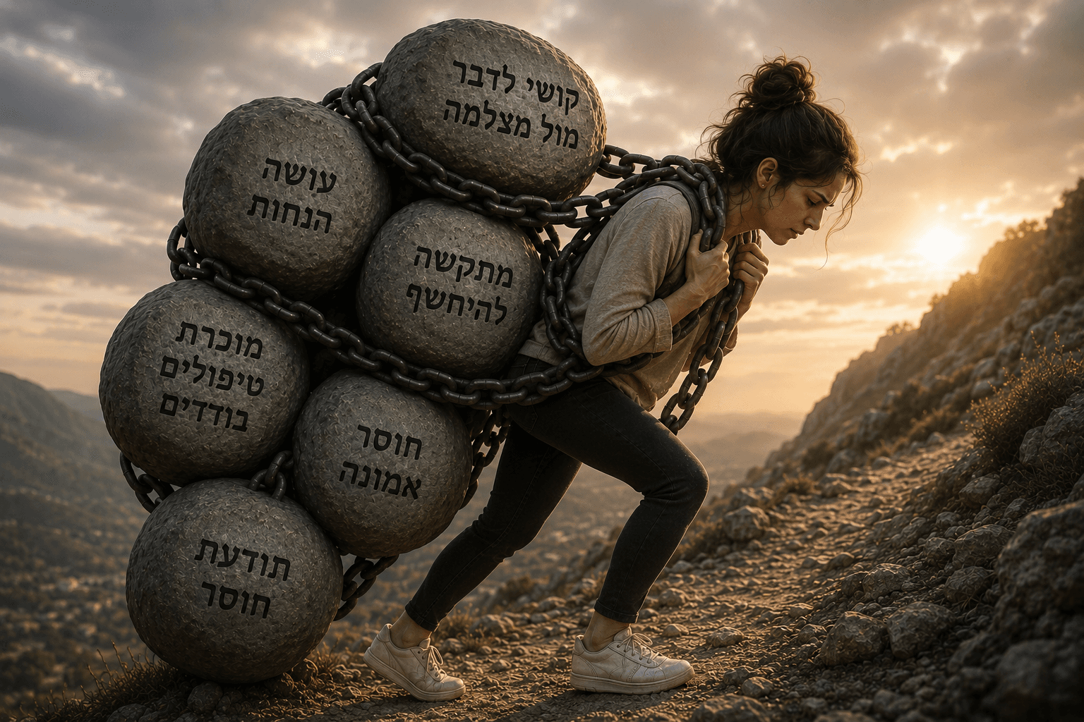 בעלת עסק סוחבת על גבה סלעים כבדים: קושי לדבר מול מצלמה, עושה הנחות, מתקשה להיחשף, מוכרת טיפולים בודדים, חוסר אמונה, תודעת חוסר